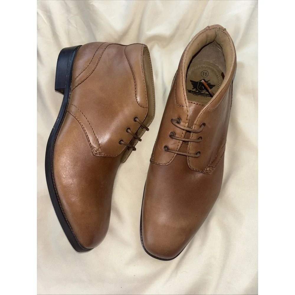 Addey Supply Co Ridge Men's 11 Honey Brown Leather Lace Up Oxford Dress Shoes